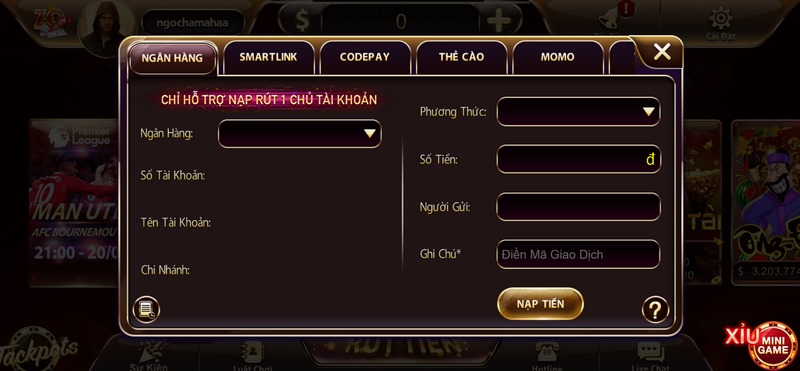Các bước để thực hiện nạp tiền tại cổng trò chơi nhanh chóng nhất